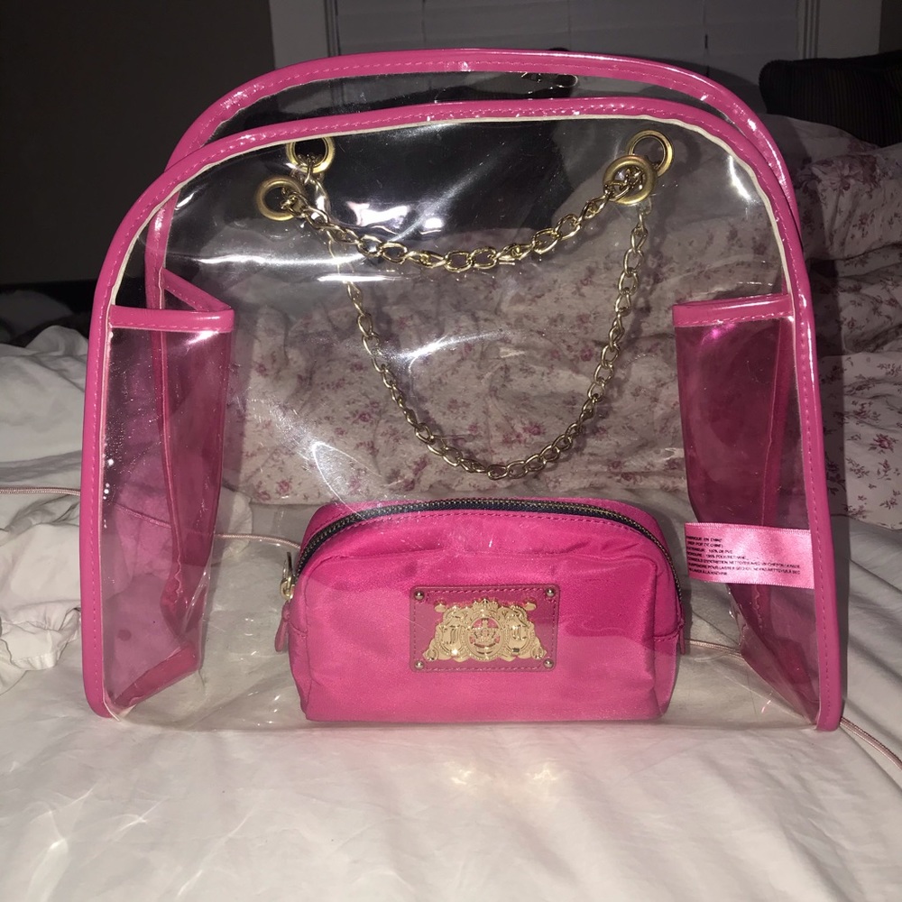 Juicy Couture Makeup bag with clear hand bag